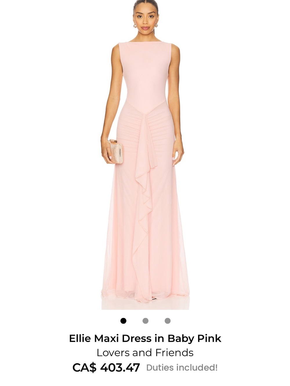 Lovers + Friends Ellie Pink Dress with Front Ruffle